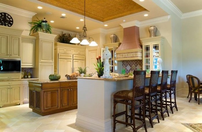 Trần nhà bếp phong cách hơi hướng cổ điển