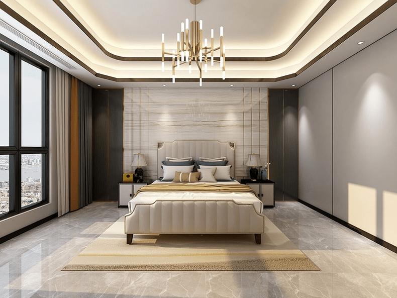 Mẫu trần thạch cao giật 2 cấp cho phòng ngủ đẹp, hiện đại