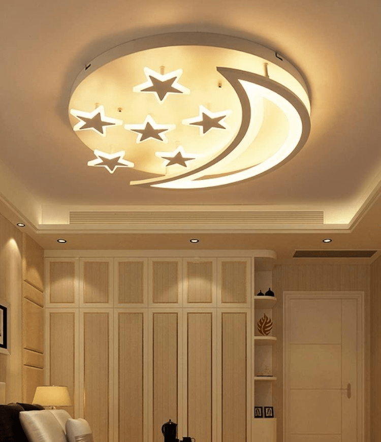 Mẫu trần thạch cao phòng ngủ hình tròn đẹp, hệ thống đèn vàng dịu mắt