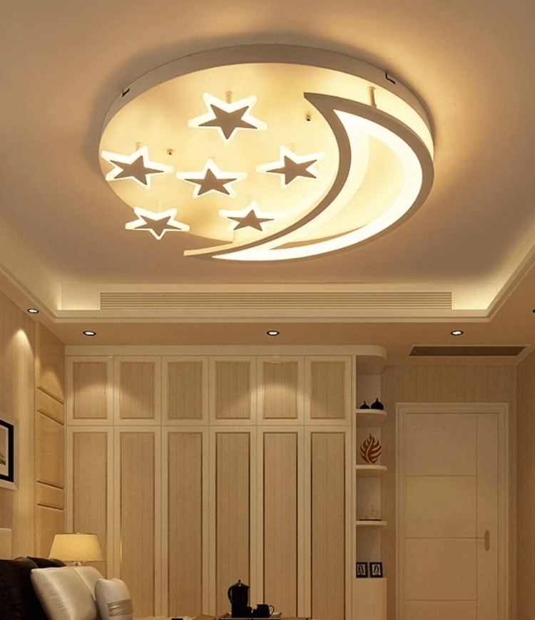 Mẫu trần thạch cao hình ngôi sao cho phòng ngủ nhỏ 10m2