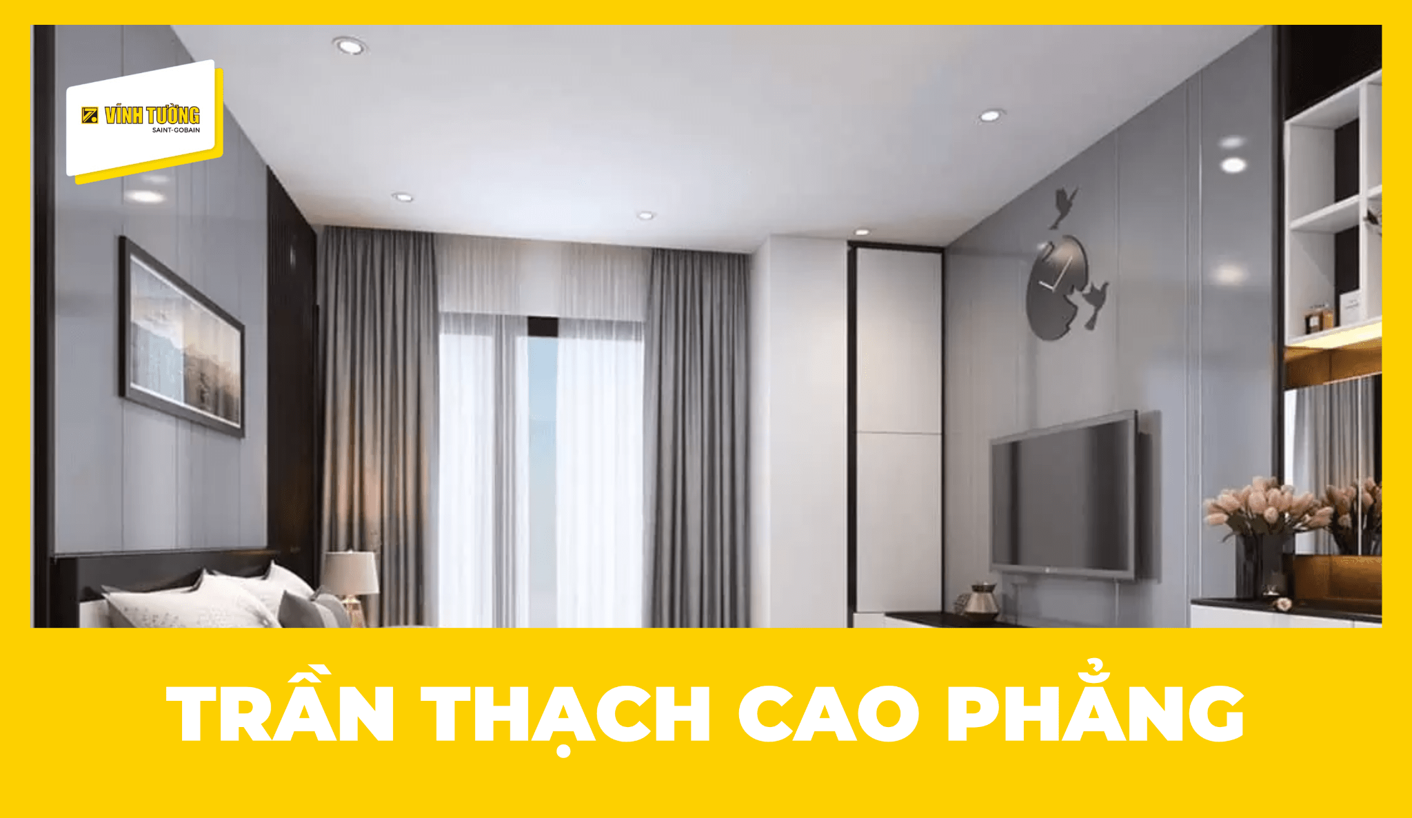 80+ mẫu trần thạch cao phẳng đẹp, đơn giản, gây ấn tượng