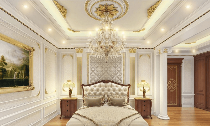 Mẫu trần thạch cao tân cổ điển phòng ngủ đơn giản mà đẹp