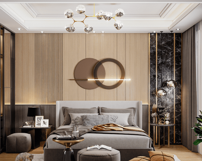 Mẫu trần thạch cao phòng ngủ vợ chồng cho nhà phố đẹp