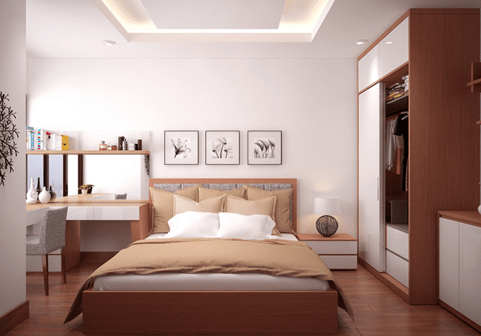 Mẫu trần thạch cao phòng ngủ vợ chồng cho nhà phố