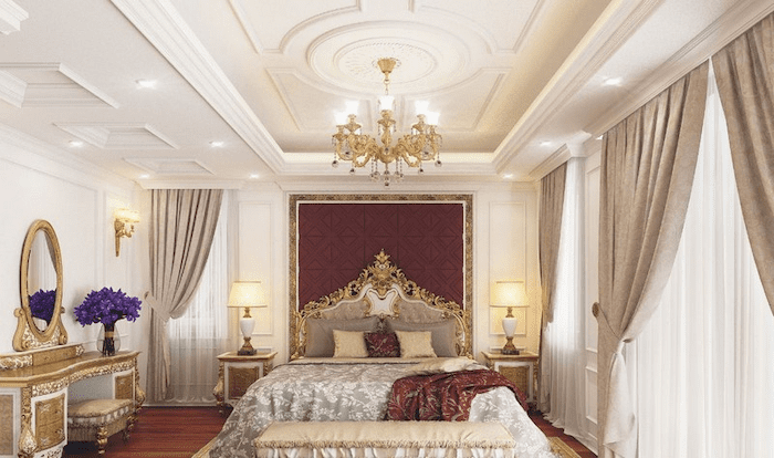 Mẫu trần thạch cao phòng ngủ vợ chồng cho biệt thự