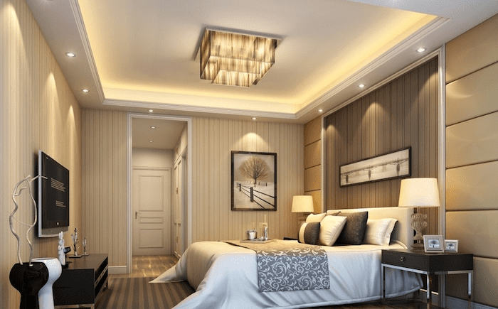 Mẫu trần thạch cao phòng ngủ vợ chồng đẹp, sang trọng