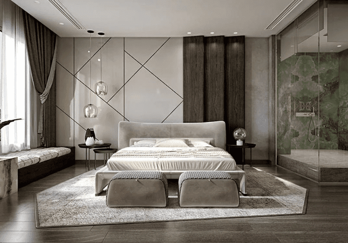 Mẫu trần thạch cao phòng ngủ vợ chồng diện tích 20m2