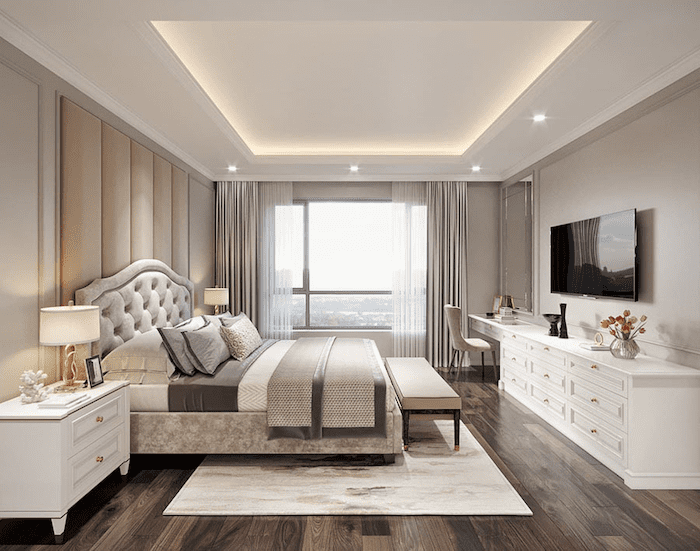 Mẫu trần thạch cao phòng ngủ vợ chồng đẹp, hiện đại