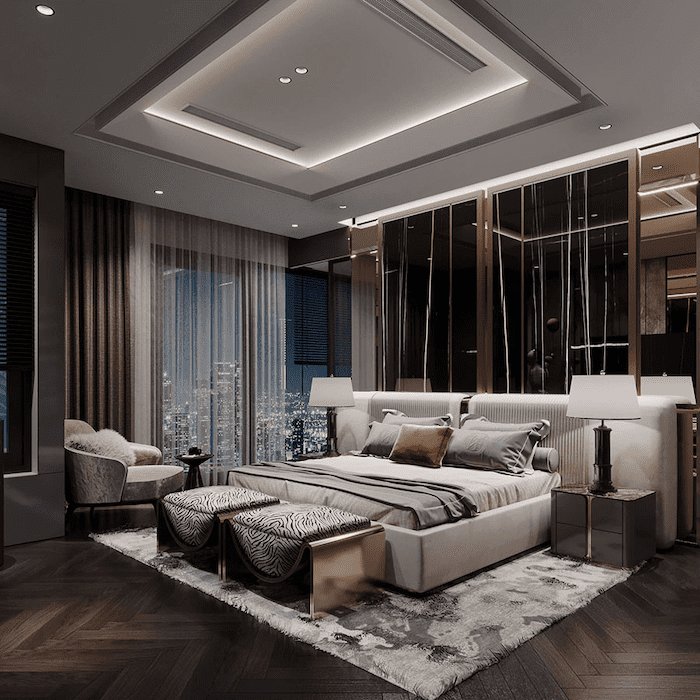 Mẫu trần thạch cao phòng ngủ vợ chồng sang trọng, đẳng cấp