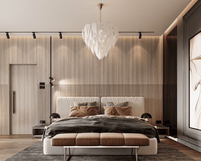 Mẫu trần thạch cao phòng ngủ vợ chồng diện tích 20m2 đẹp