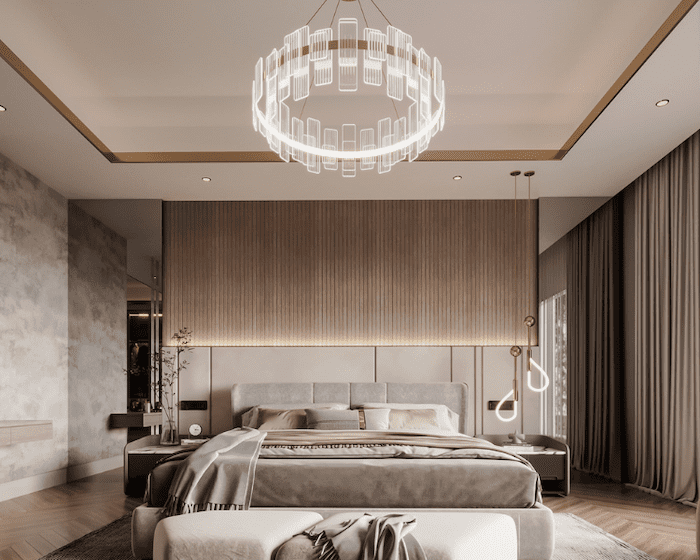 Mẫu trần thạch cao phòng ngủ vợ chồng diện tích 20m2