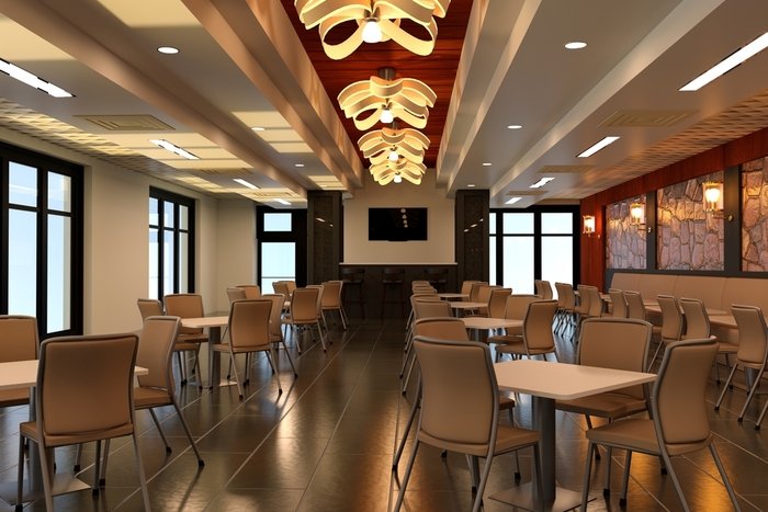 Trần thạch cao giật cấp đẹp cho quán cà phê