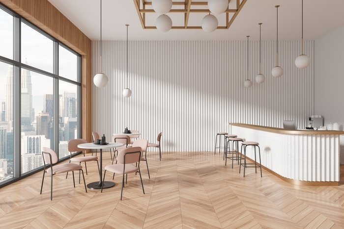 Mẫu trần kết hợp đèn trang trí tạo điểm nhấn cho không gian