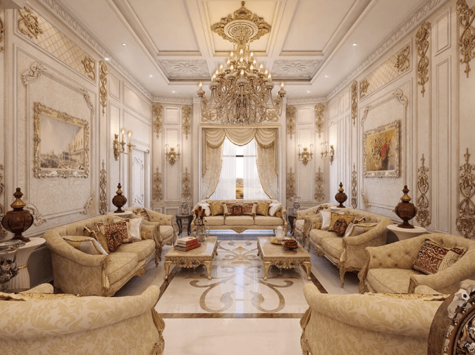 Mẫu trần thạch cao tân cổ điển phong cách hoàng gia cho biệt thự