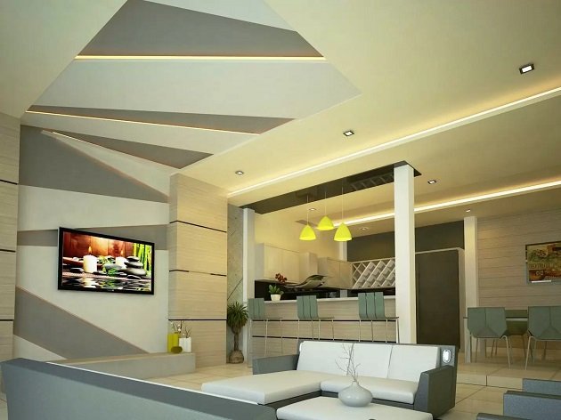 Kiểu vách thạch cao trang trí