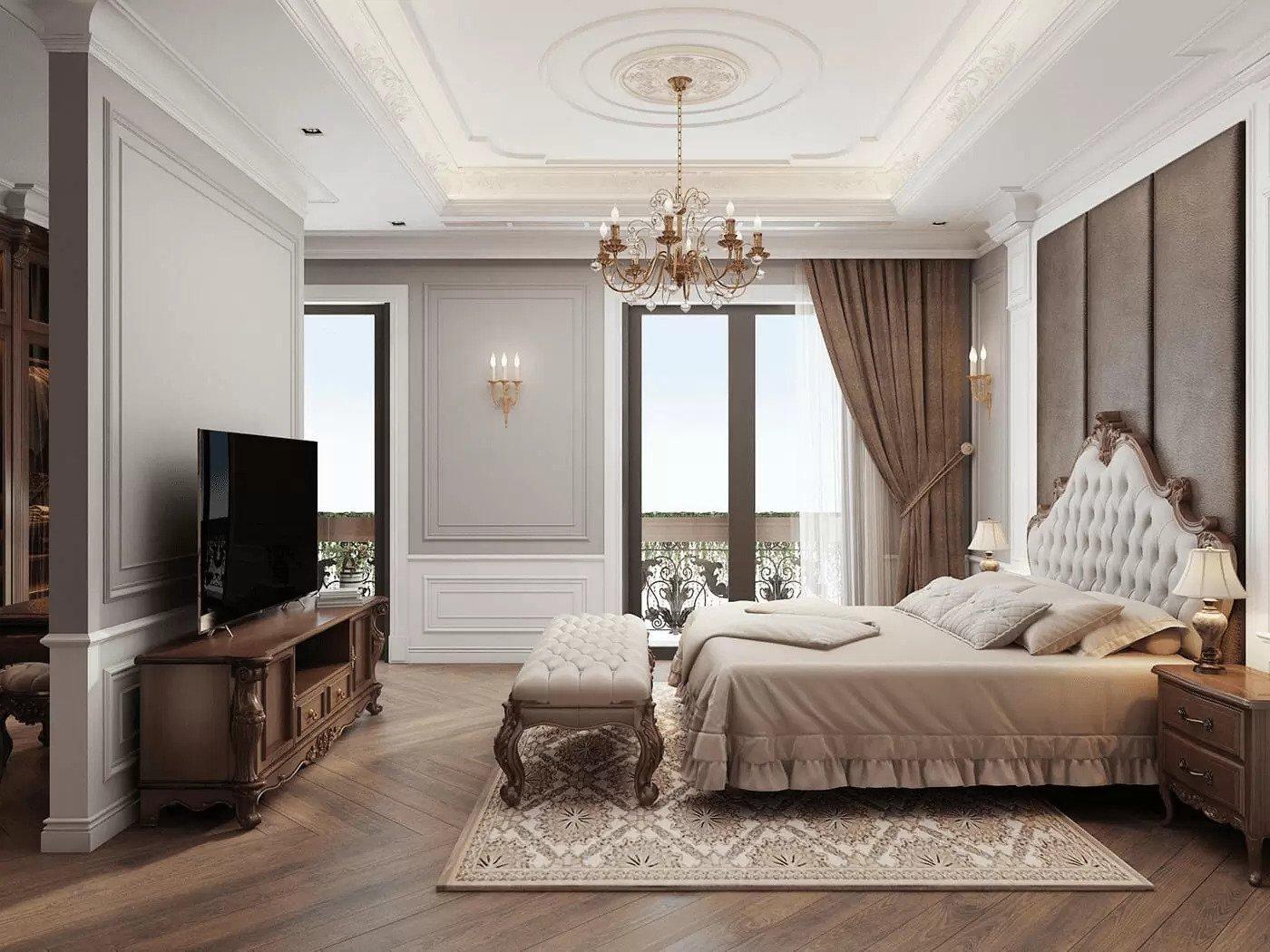 Bedroom gypsum ceiling design with sound absorption, sound insulation, and fire-resistant performance