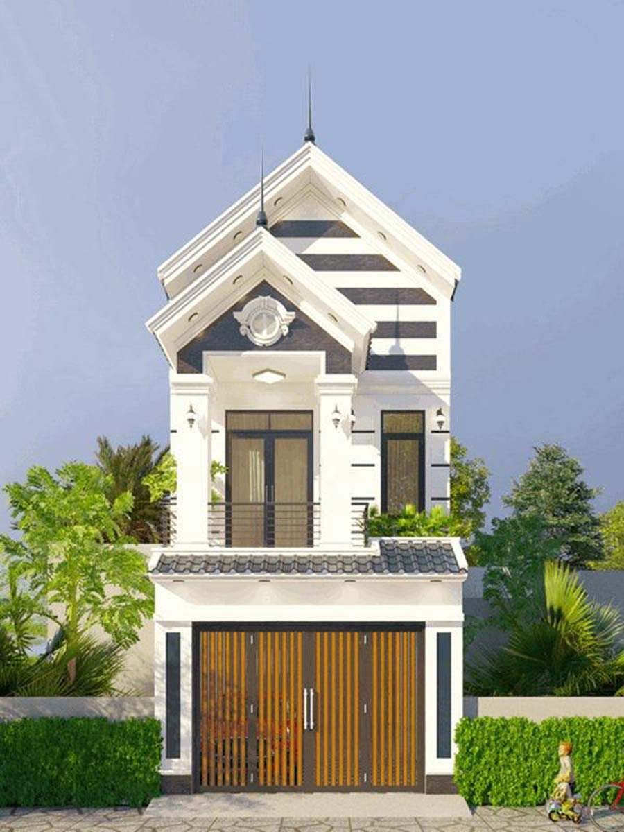 nhà 1 lầu 1 trệt mái ngói cổ điển