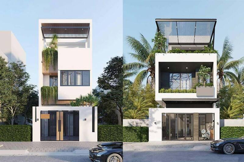 nhà 1 trệt 1 lầu 1 tum