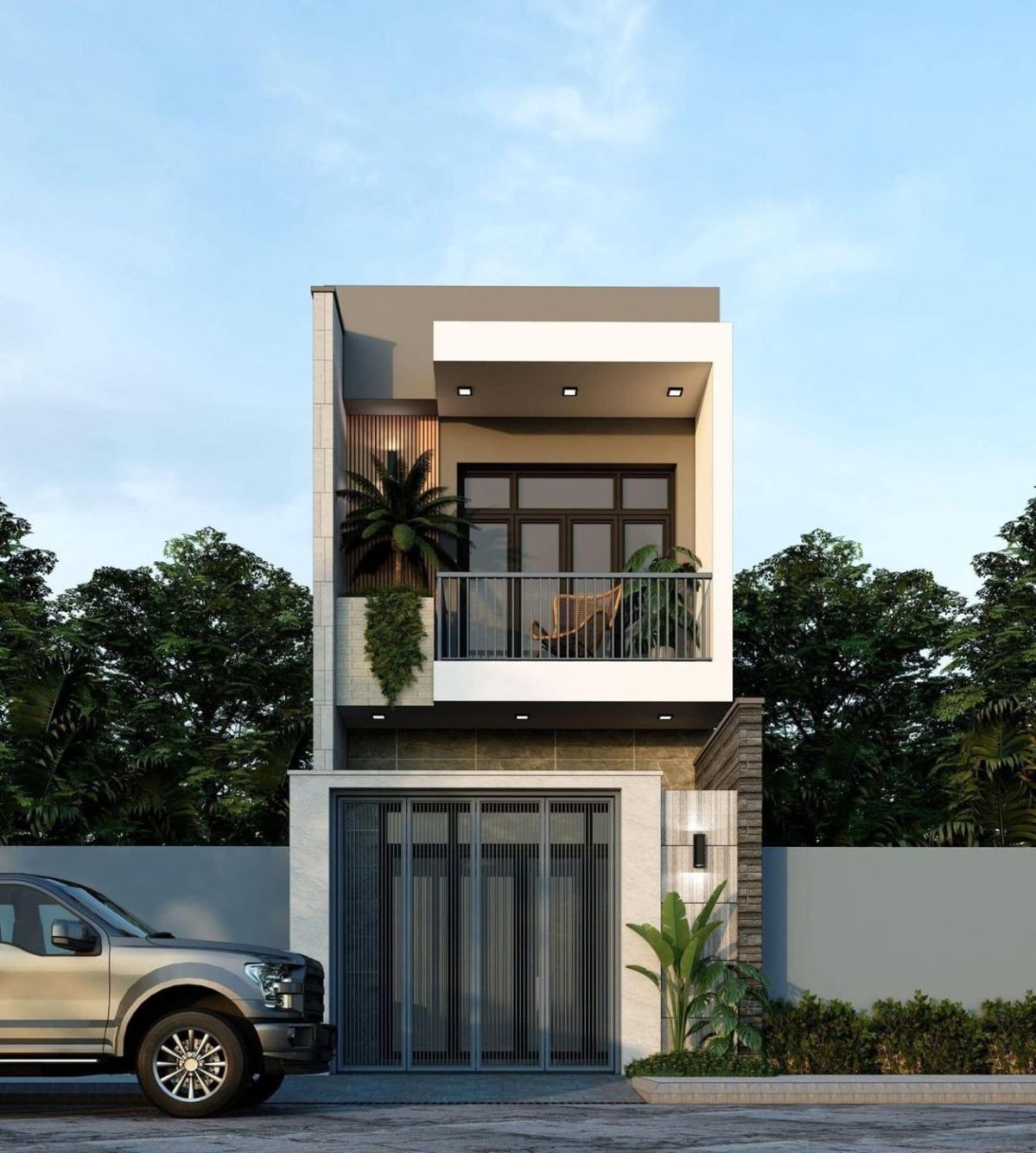 nhà 1 trệt 1 lầu có ban công