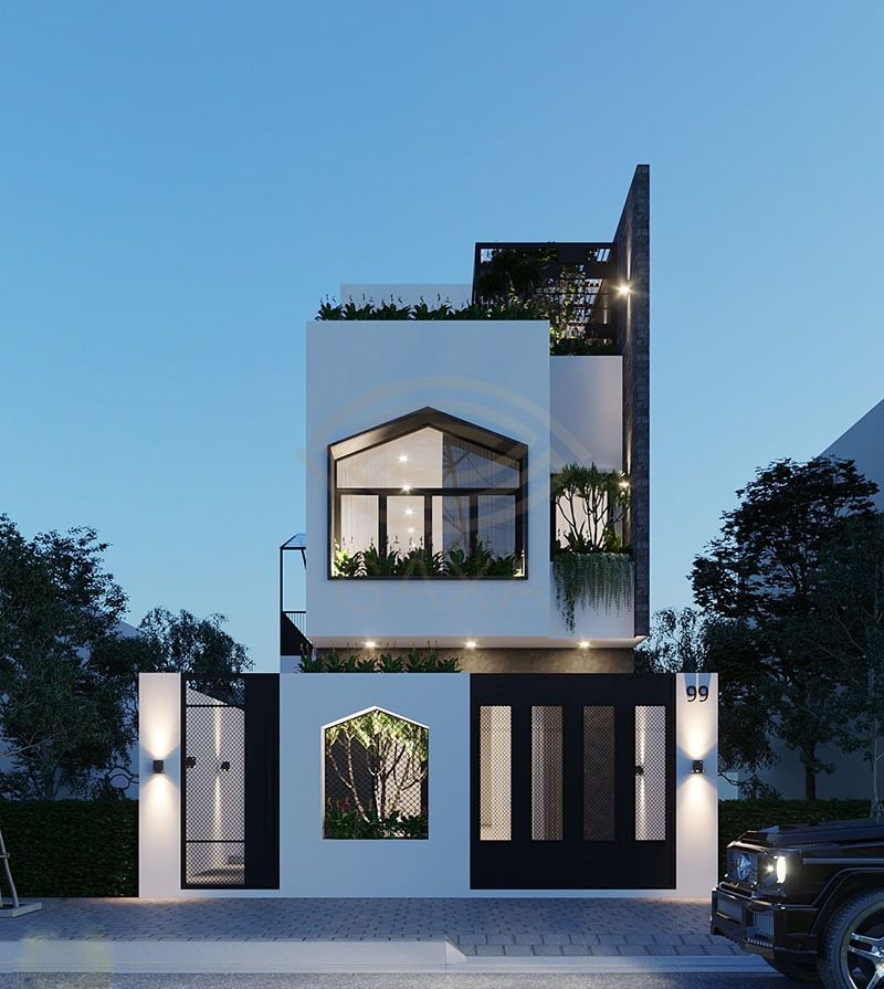 nhà 1 trệt 1 lầu 6x15 hiện đại