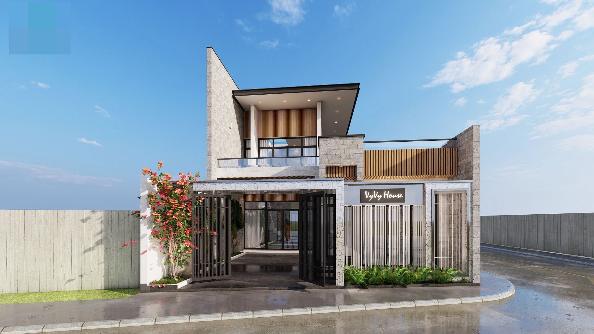 Nhà đẹp 2 tầng với nội thất toàn kính, tạo sự thông thoáng cho nhà ở