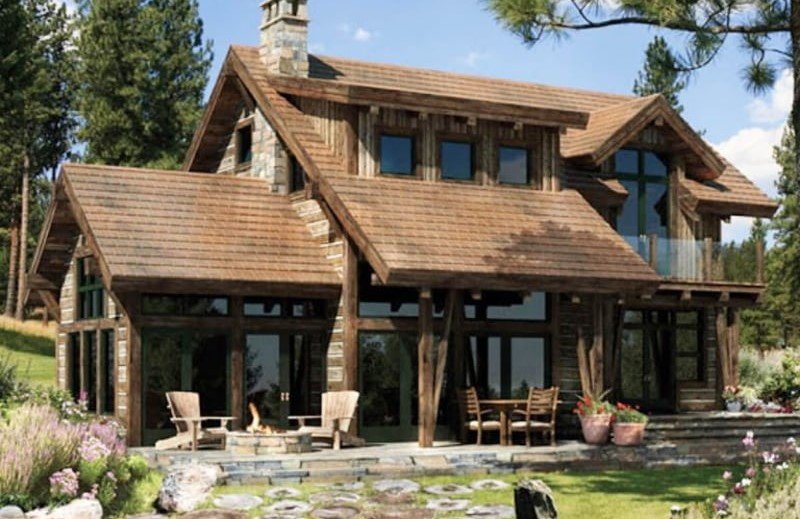 nhà ba gian gác lửng bằng gỗ