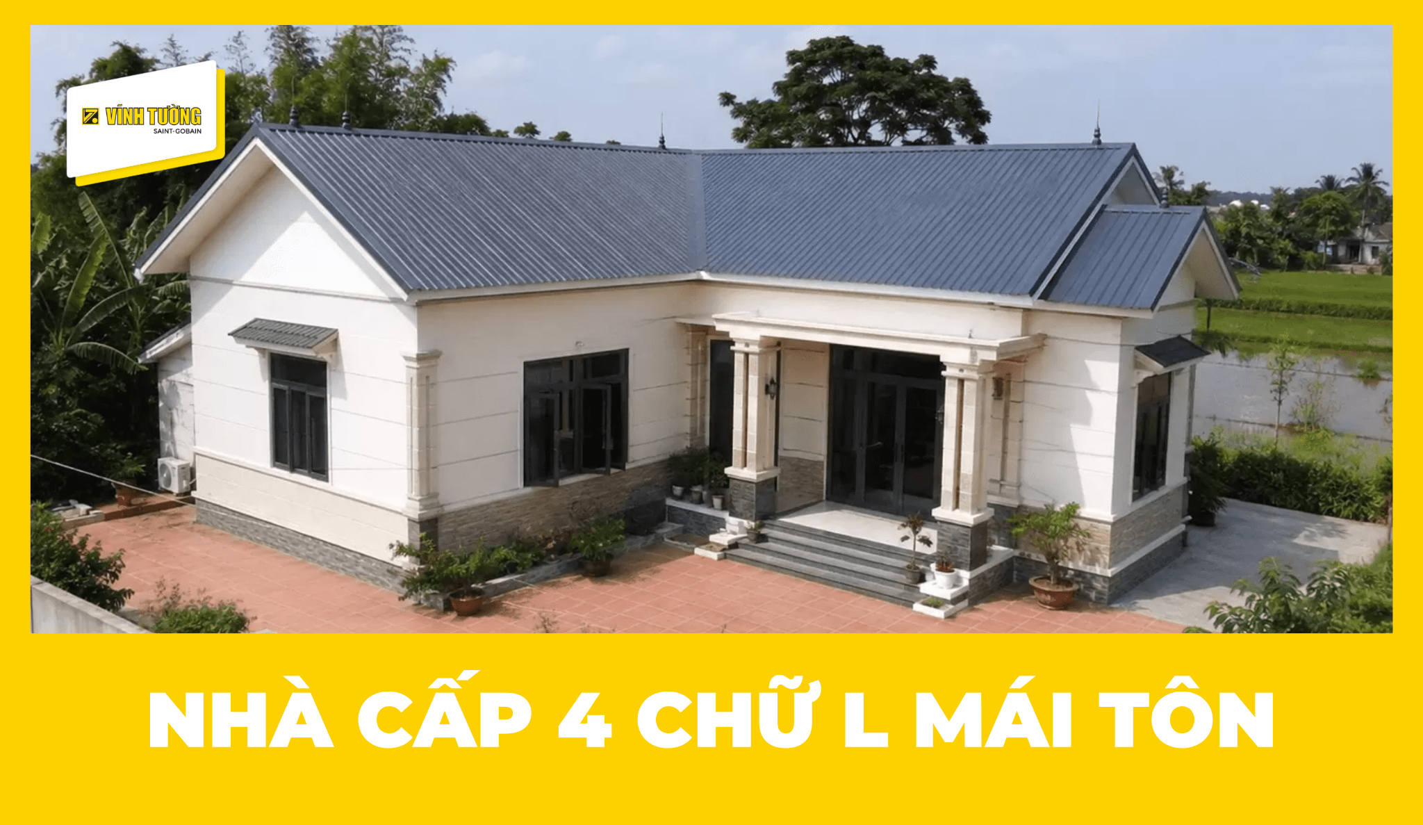 Nhà cấp 4 chữ L mái tôn