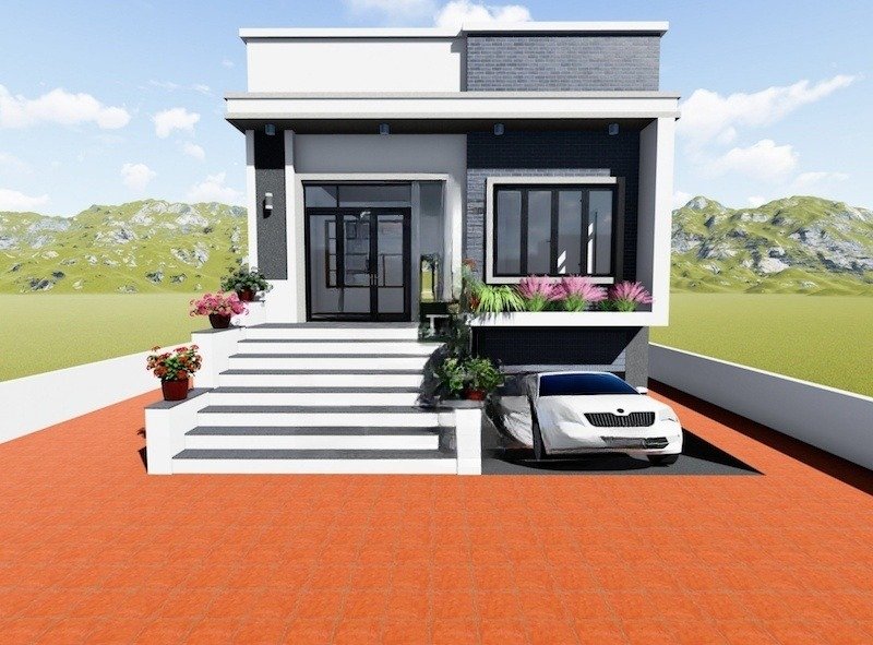 Mẫu nhà cấp 4 đẹp có tầng hầm tiện lợi, phổ biến ở thành thị