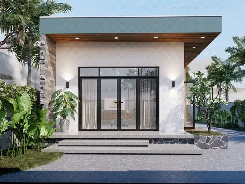 Mẫu nhà cấp 4 đẹp 5x20 mái tôn giá rẻ, tiết kiệm chi phí