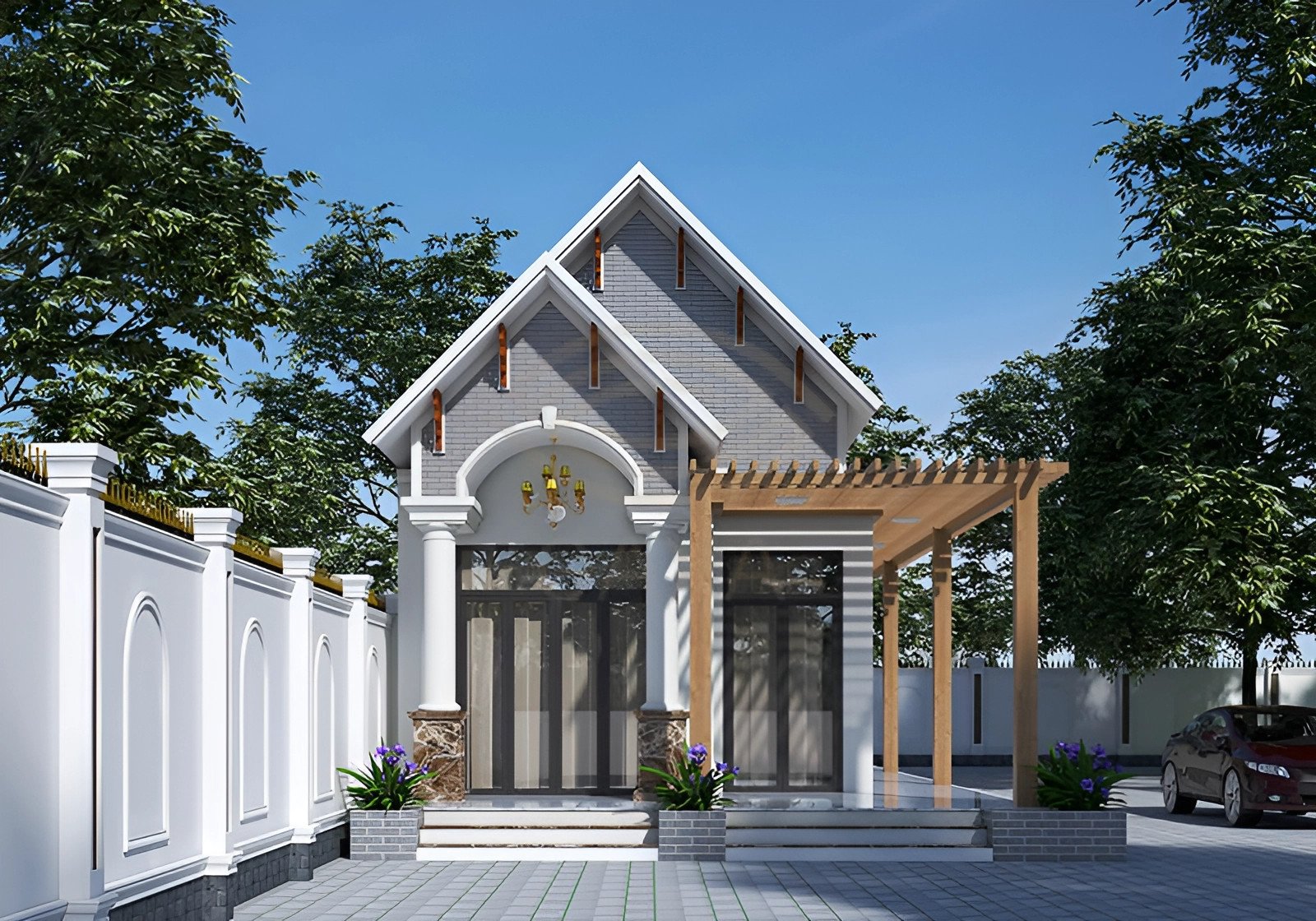 Bản vẽ nhà cấp 4 đẹp giá rẻ 300 triệu mái Thái