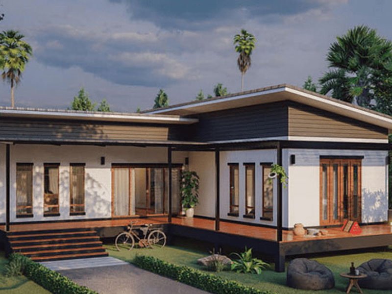 Nhà cấp 4 đẹp giá rẻ 300 chữ L hiện đại, tinh tế (Nguồn: Internet)