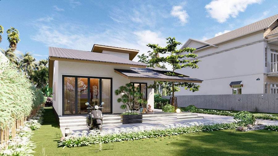 Mẫu nhà cấp 4 đẹp giá rẻ 300 triệu tiện nghi, xu hướng tối giản