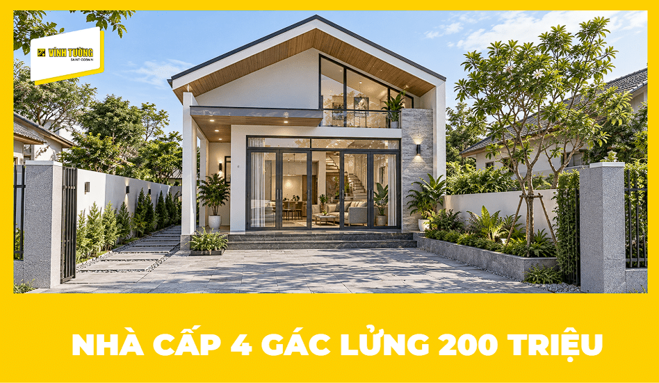 Mẫu nhà cấp 4 gác lửng 200 triệu đẹp, tiện nghi, giá rẻ