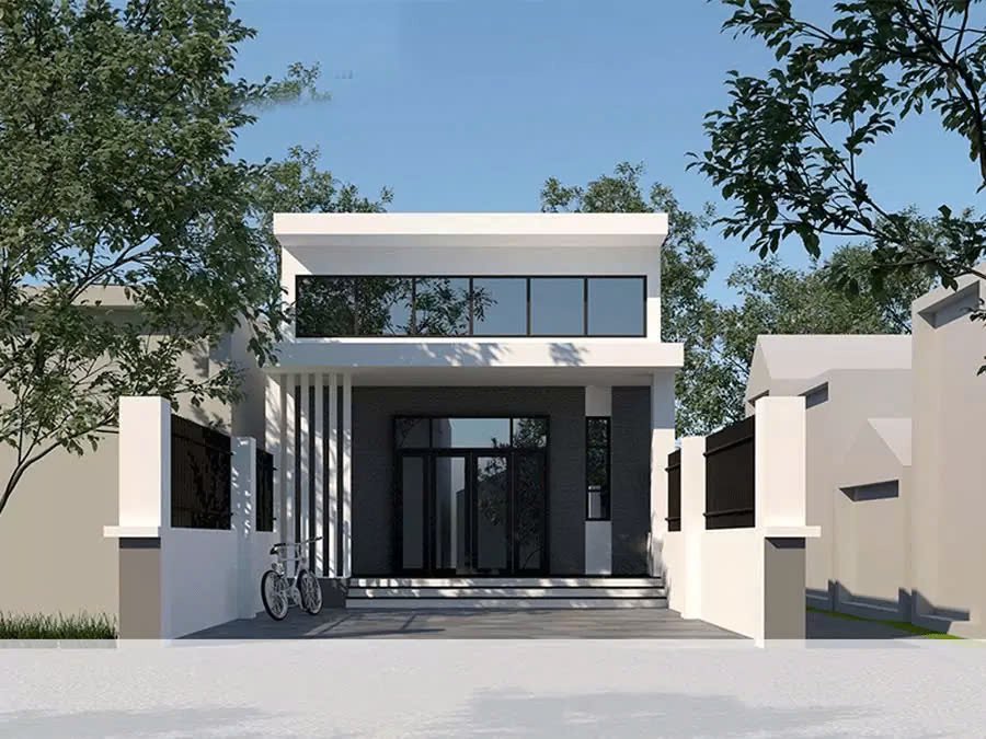 Phong cách tối giản được thể hiện với gam màu trắng chủ đạo