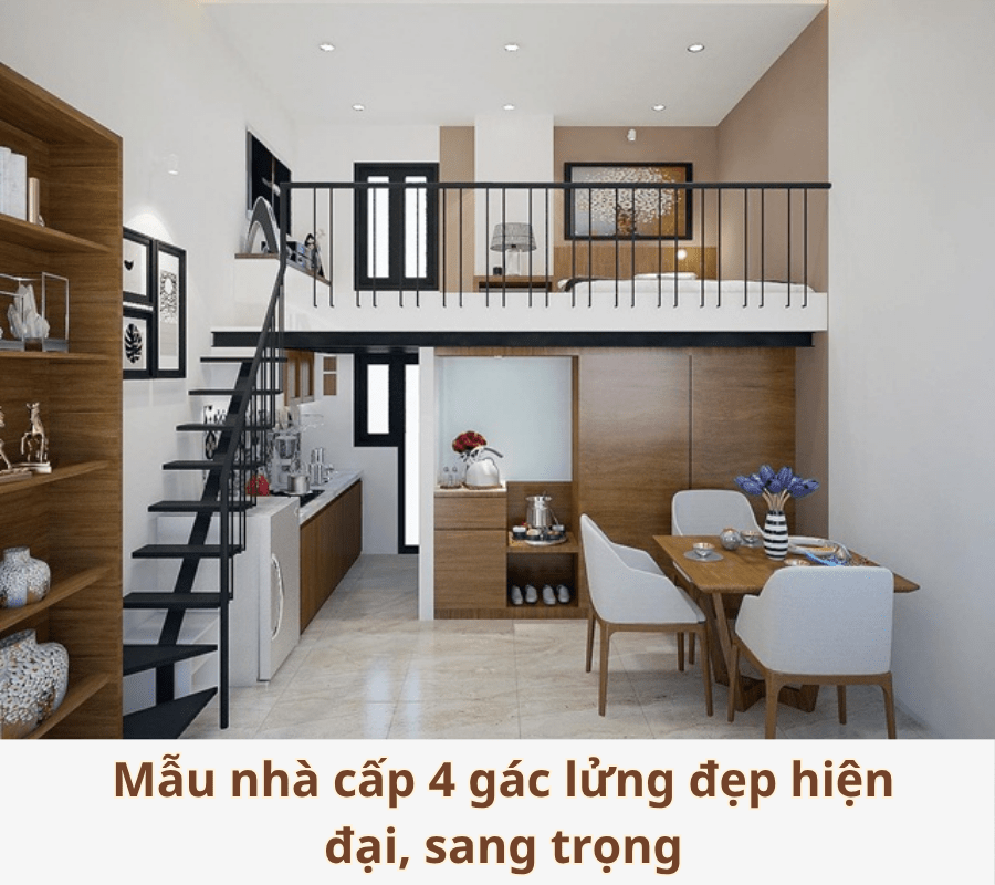 Mẫu nhà cấp 4 gác lửng hiện đại, xu hướng hiện nay
