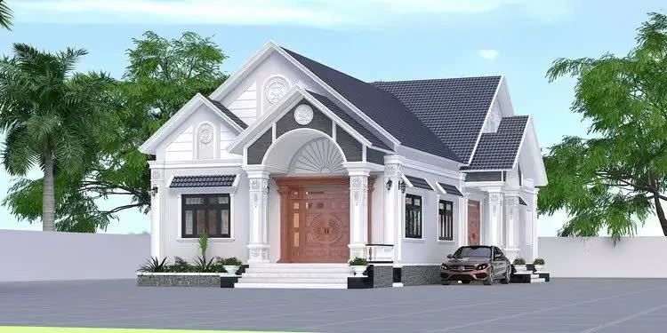 Mẫu nhà cấp 4 đẹp 100m2 3 phòng ngủ