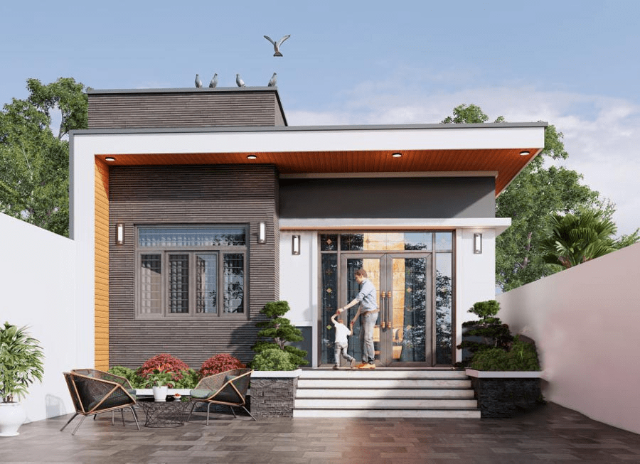 Nhà cấp 4 mái bằng 5x20 giá 300 triệu với không gian sống hiện đại