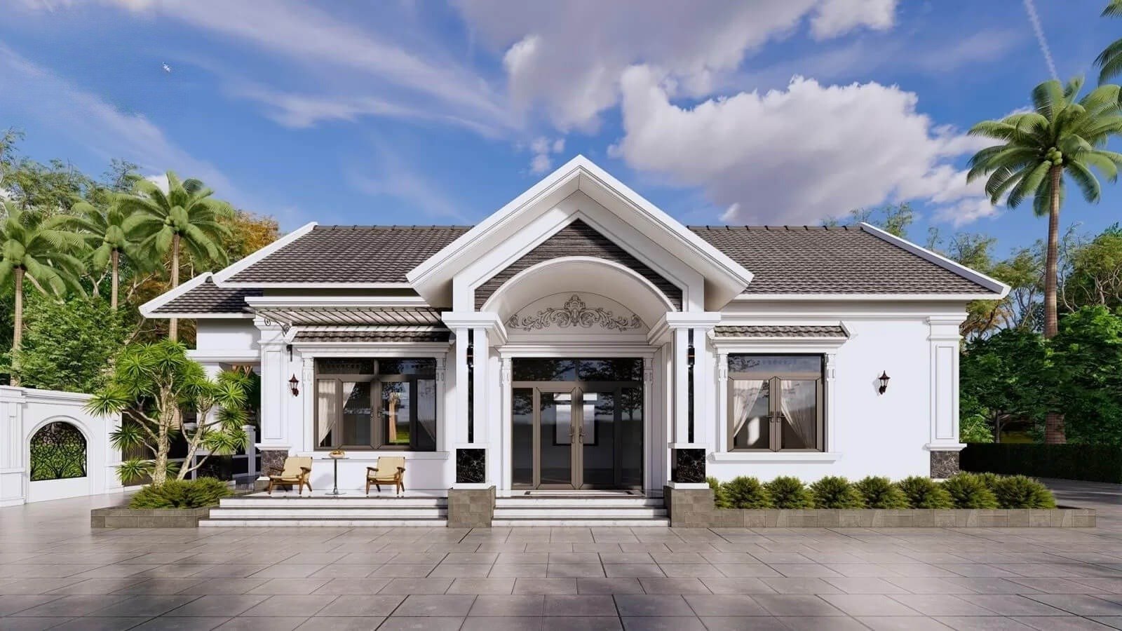 Mẫu nhà cấp 4 mái thái ở nông thôn giá chỉ 500 triệu ấn tượng, hài hoà thiên nhiên