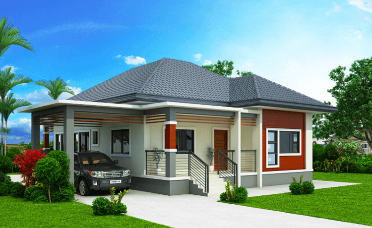 Nhà cấp 4 mái Thái có gara 60m2