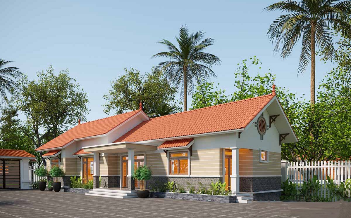 Mẫu nhà mái Thái cấp 4 5x20m hiện đại ấn tượng nhất