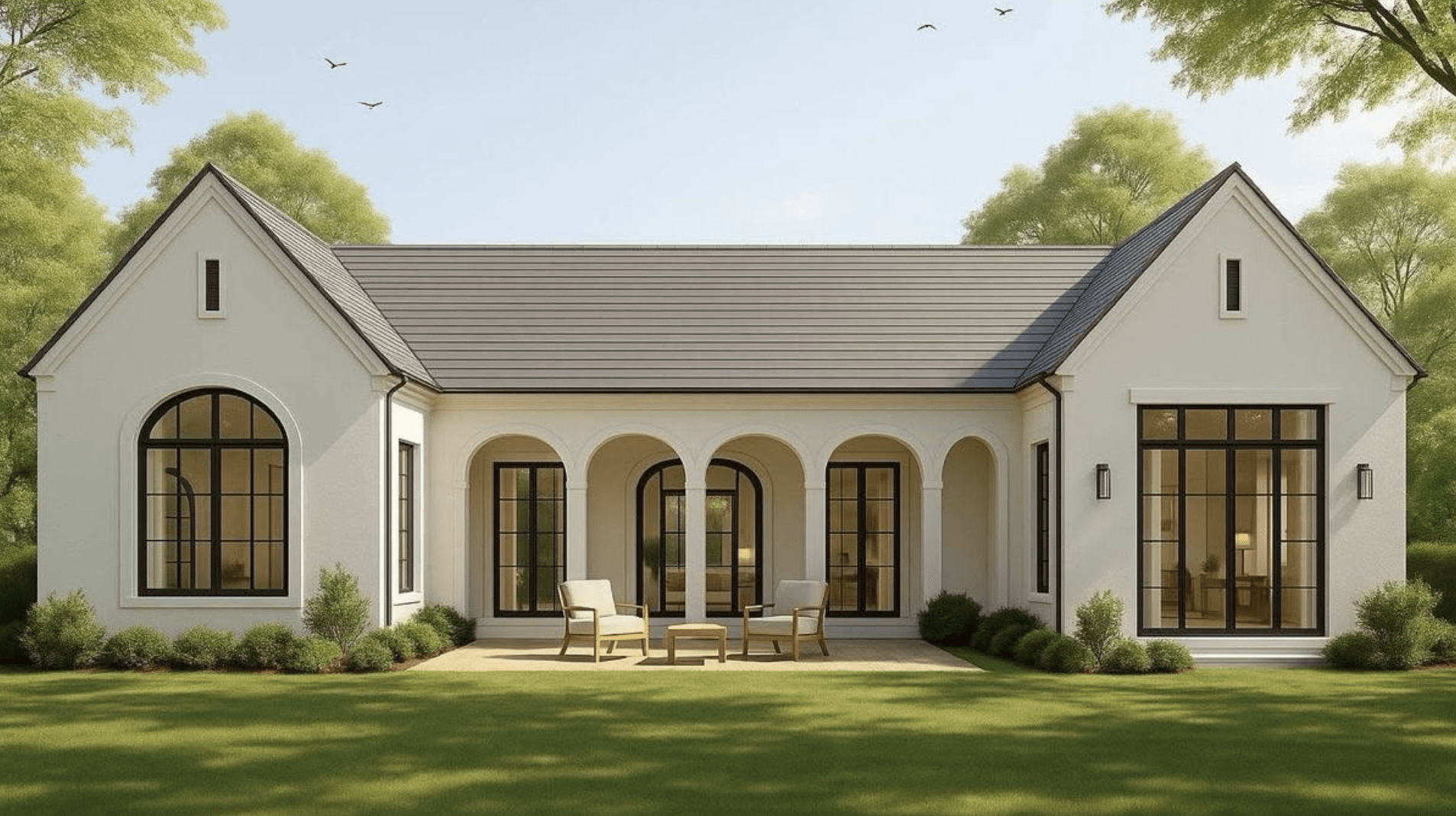 Nhà cấp 4 mái Thái 100m2 chữ U tân cổ điển