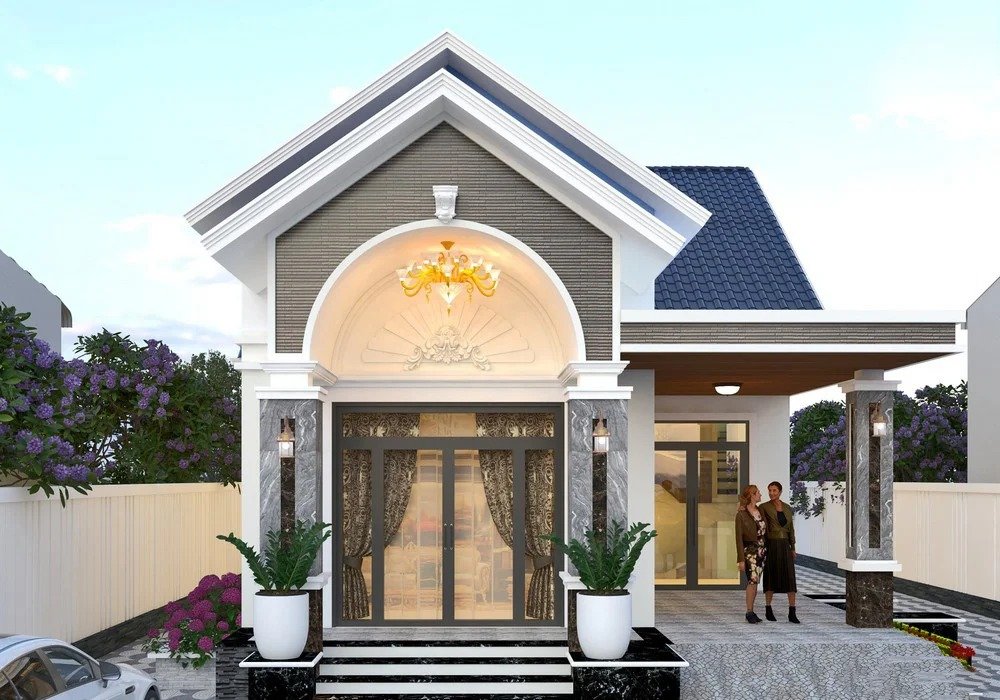 Mẫu nhà cấp 4 mái Thái 2 phòng ngủ