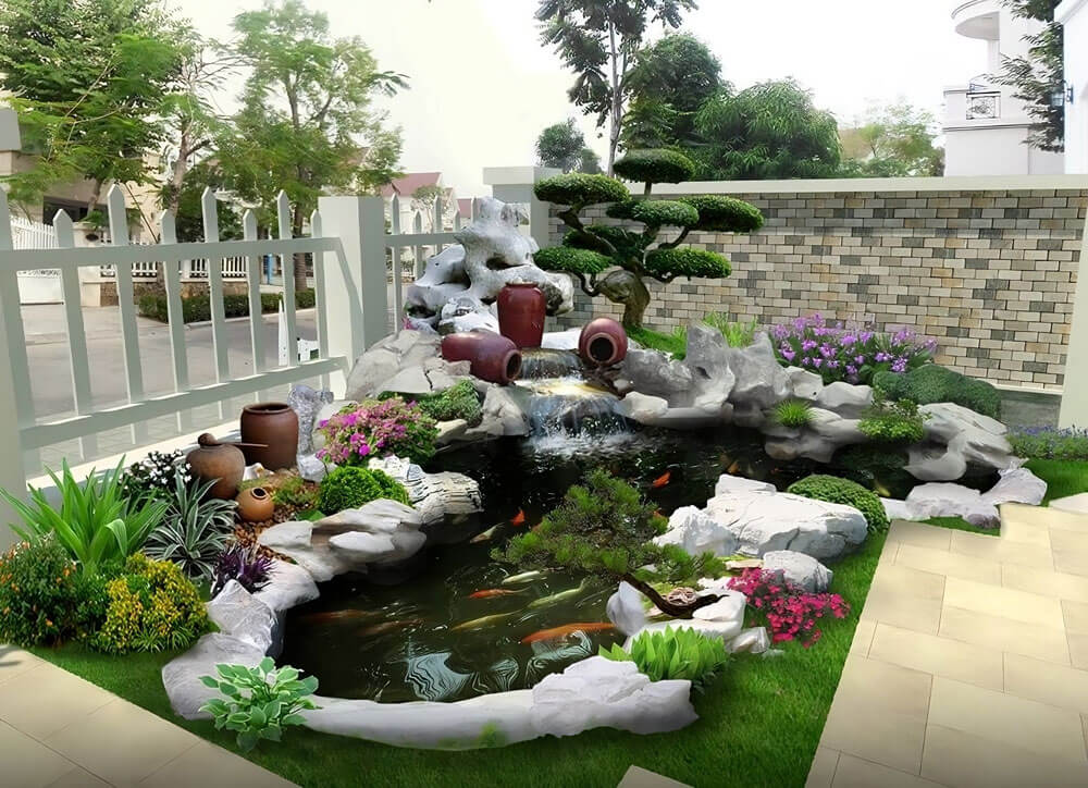 Thiết kế nhà chữ L với sân vườn thoáng mát, hợp phong thuỷ