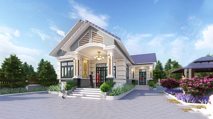 Mẫu nhà chữ L cấp 4 hiện đại, hợp phong thuỷ