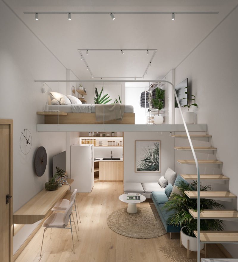 Thiết kế nhà cấp 4 nông thôn đơn giản có gác lửng tập trung nhiều vào công năng