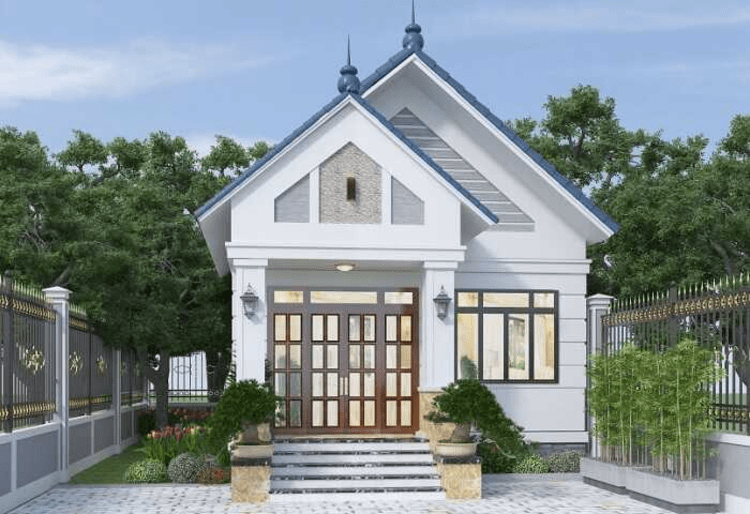 Mẫu nhà gác lửng 5x12 2 phòng ngủ mái Thái