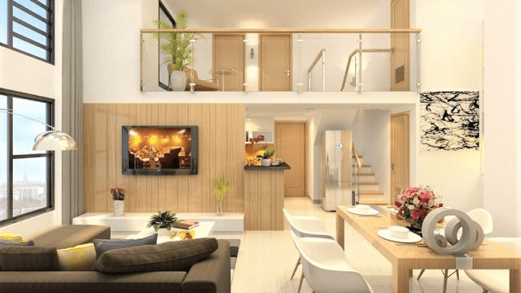 Mẫu nhà gác lửng 5x12 2 phòng ngủ đẹp, đơn giản