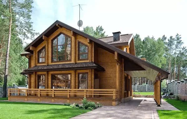 Mẫu nhà gỗ 2 tầng có nắp thăm trần vừa đảm bảo tính thẩm mỹ vừa tiện nghi (Nguồn: Internet)