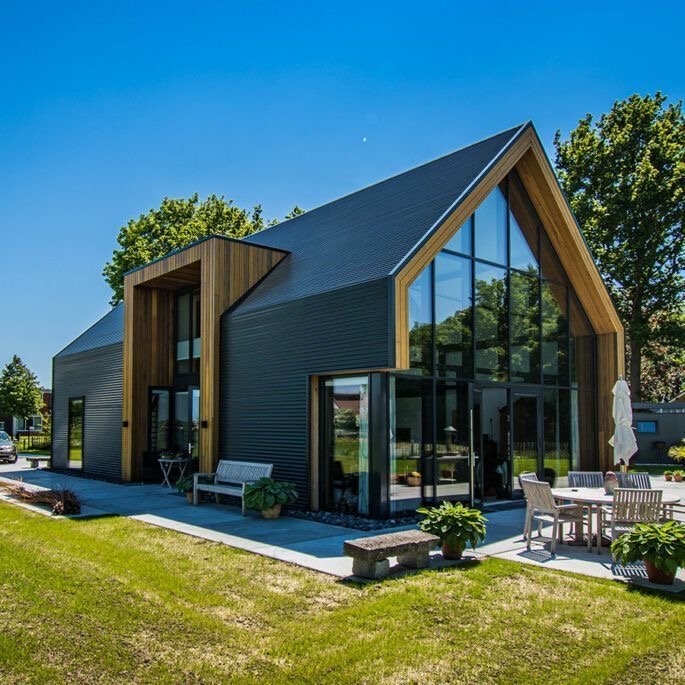 Mẫu nhà khung thép tiền chế hiện đại