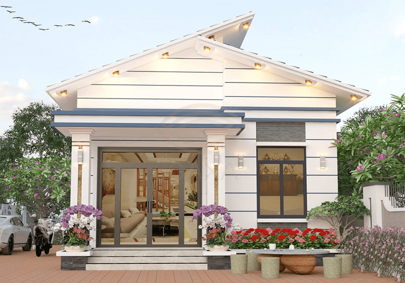 Mẫu nhà cấp 4 mái lệch diện tích 100m2 tiện nghi, thoải mái